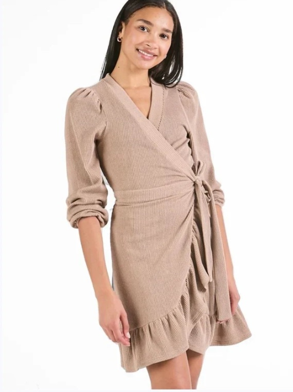 🆕 SIMPLY SOUTHERN RIBBED WRAP DRESS LG